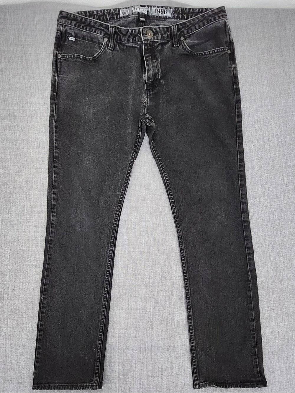 Vans Slim Black Washed Cotton Blend Denim Jeans. 36 × 30